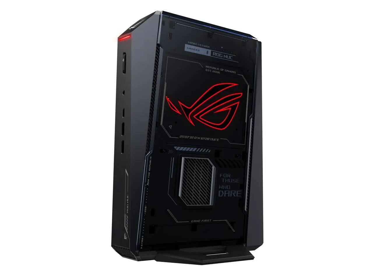 ROG NUC (2025) Gaming Mini PC with Intel Core Ultra 9 (Series 2) ARL-HX CPU, NVIDIA GeForce RTX 5080 Mobile GPU, 32GB DDR5 RAM, 2TB NVMe SSD, Thunderbolt 4, triple-fan cooling, and ARGB lighting