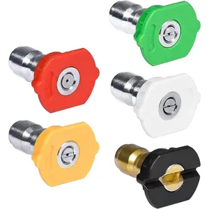 Washer Nozzle Tips, 4.5 Orifice, Design Up to 5000 PSI, Multiple Degrees, for Hot and Cold Water Use, Universal 1/4 inch Quick Connect, Replacement Nozzles for Power Washer (Set of 5)