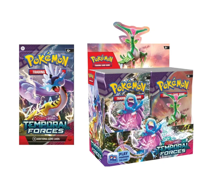 Temporal Forces: Scarlet/Violet Non-Sports Trading Card Collectible Booster Pack/Box, 10 Cards per Unit, 36 Units per Box
