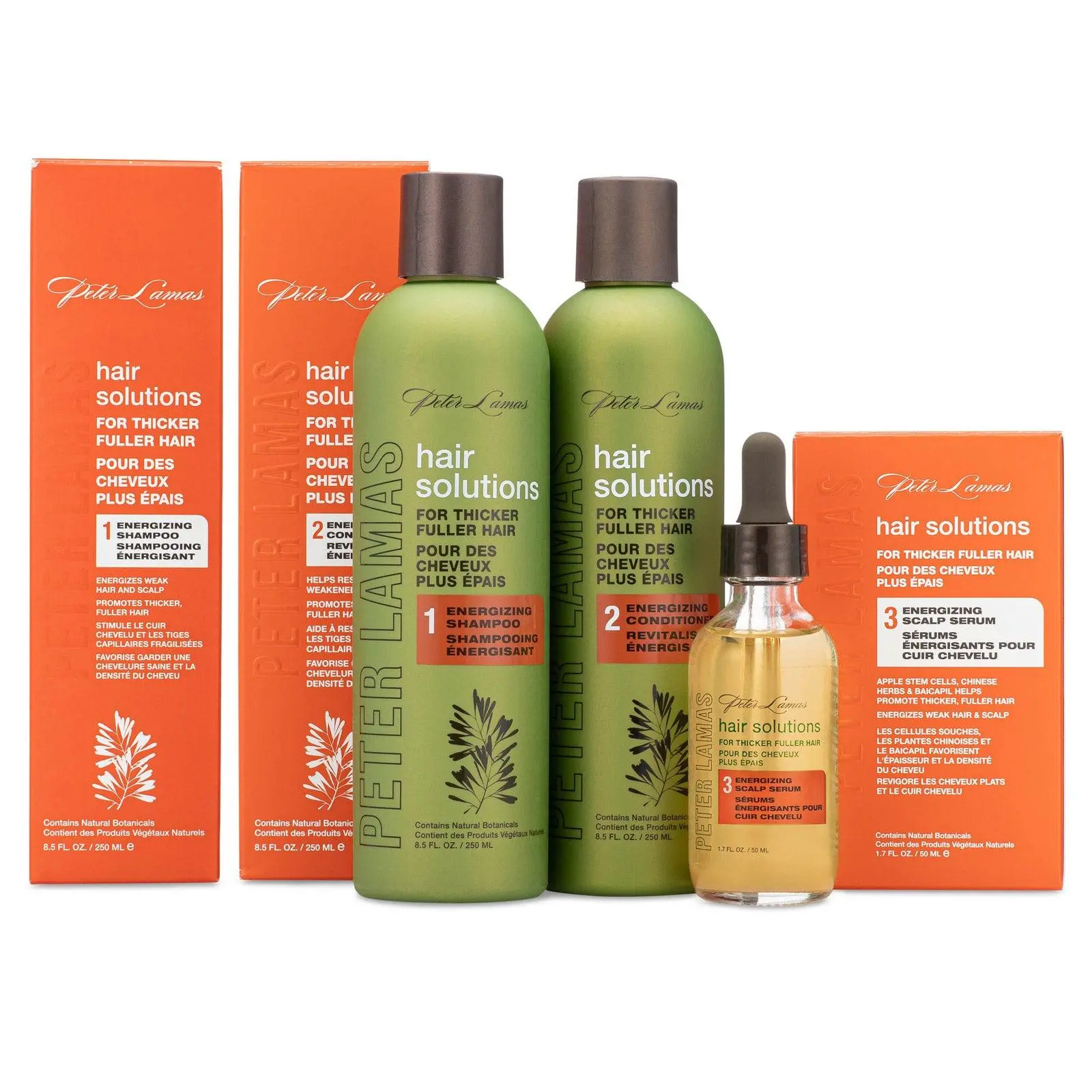 Peter Lamas 3-Step Energizing Hair Growth System – Shampoo, Conditioner & Scalp Serum for Thicker, Fuller Hair