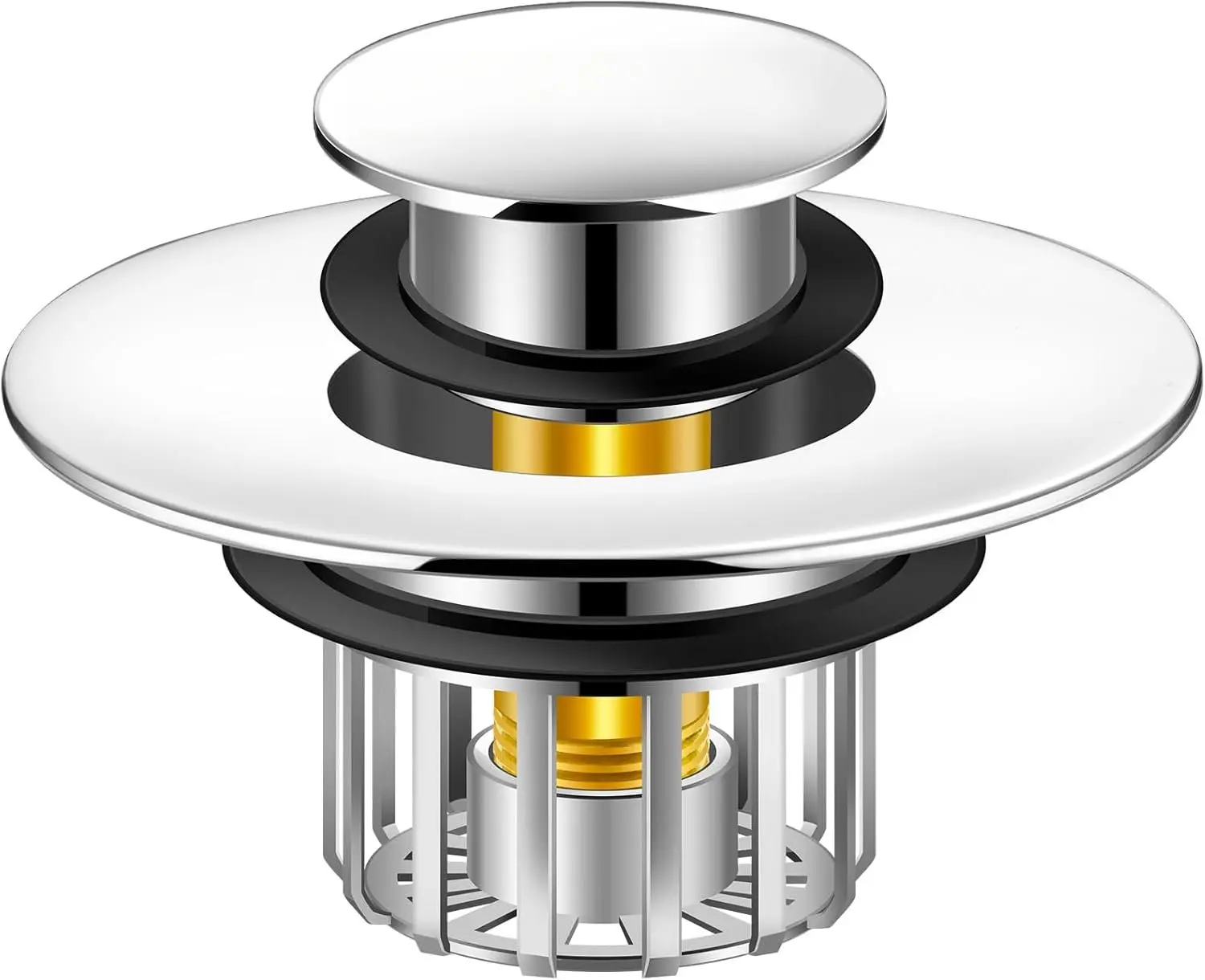 Bathtub Stopper | Shower Drain Hair Catcher, Pop-up Tub Stopper with Strainer | Bathroom Drain Plug | Drain Protector for 1-1/2 to /4"" Bath Drain Hole