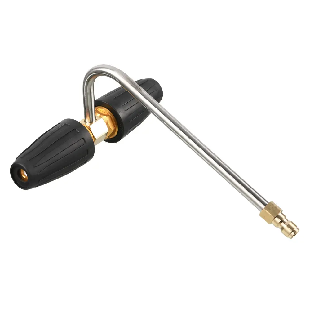 Tool Daily Brass Pressure Washer Gutter Cleaner Attachment, 2 Rotating Turbo Spray Nozzles, 1/4-Inch Quick Connect, Easy Installation, Universal Fit, 3300 PSI, DIY Car Care Accessory for Automotive Washing & Maintenance, Pressure Washer Attachment