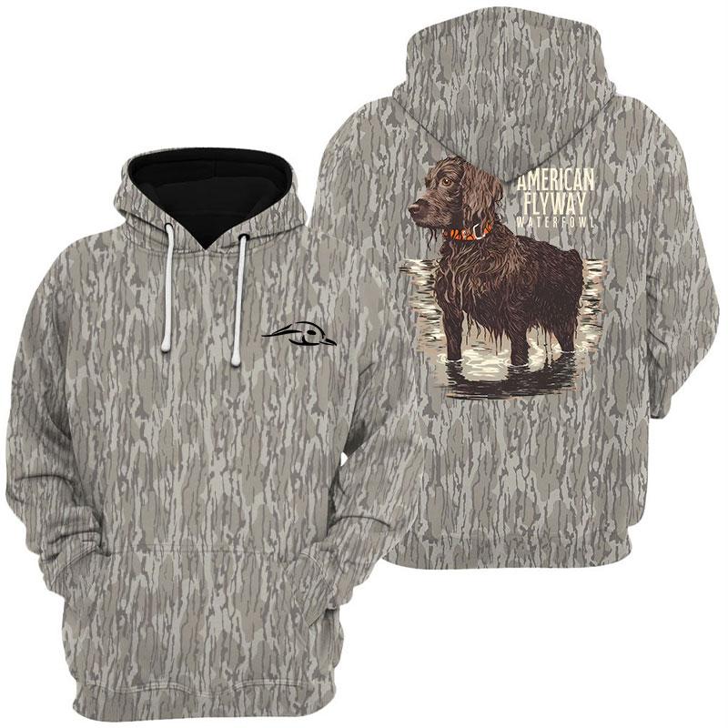 Washed Out BOTTOMLAND The Boykin Men’s Tibbee Flex Camo Sweatshirt, Hoodie with Tree Print, Long Sleeve Outdoor Hunting Pullover Hooded, Soft & Durable Camouflage Sweatshirt, Gift for Men