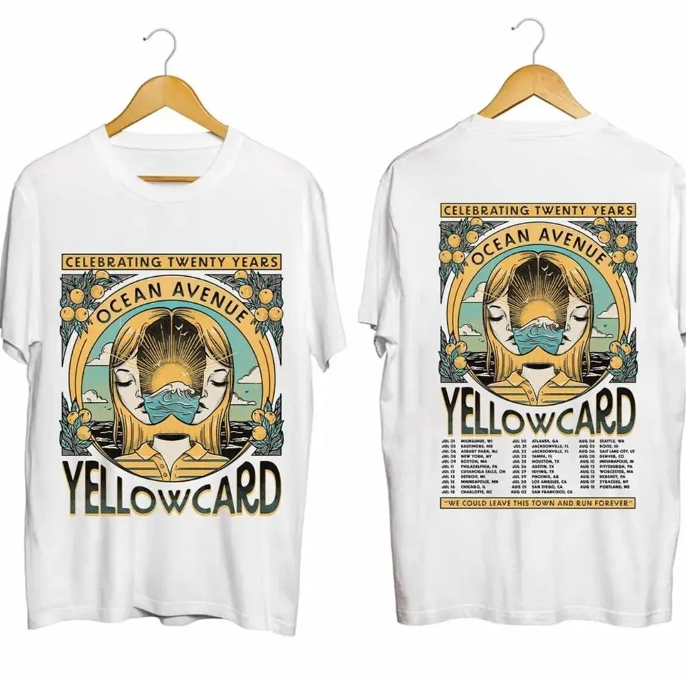 Yellowcard 2024 Ocean Avenue 20 Years Tour Shirt, 2 sided t shirt