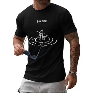 100% CottonRound Neck Graphic Tees for Men Summer Fall Short Sleeve T-Shirt Basis Tops Blouse
