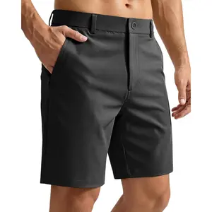 CANGHPGIN Mens Stretch Golf Shorts 7" Flat Front Quick Dry Chino Dress Shorts for Men Casual Work Shorts with Pockets