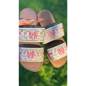 Coquette 3D Double Bow White Sandal summer sandal sparkly chanclas school sandals comfy practical sandals Footwear Shoe