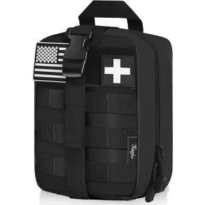 Medical molle pouch tactical 1000d nylon first aid pouch big capacity emt pouch utility heavy duty military grade ripaway ifak pouch for home and outdoor activitiesbag only