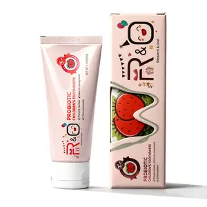 R&O Kids Toothpaste for Ages 3+ Fluoride Free Safe to Swallow Xylitol Anti-Cavity Formula Gentle Natural Cleaning Strawberry Flavor 2.1oz