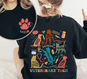 Dog Lover Vet Assistant Vet Tech Week Gift Cat Veterinarian Office Wear Cat Lover Vet School Gifts Vet Tech Apparel, Gift for Nurse Vet