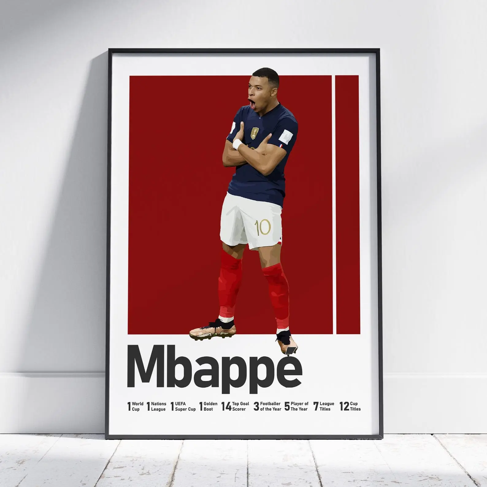 Kylian Mbappe Soccer Art, Football Striker Print, Sporty Wall Decor, Fan Gallery Art