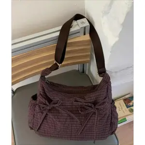 Valentine’s Day Gift, Holiday Gift, Women’s Plaid Bow Shoulder Bag, Soft Texture Lightweight Crossbody Purse, Comfortable Roomy Messenger Bag for School, Shopping, Travel, Daily Use, All Seasons, Crossbody Bags For Women, Purse Shoulder Bag