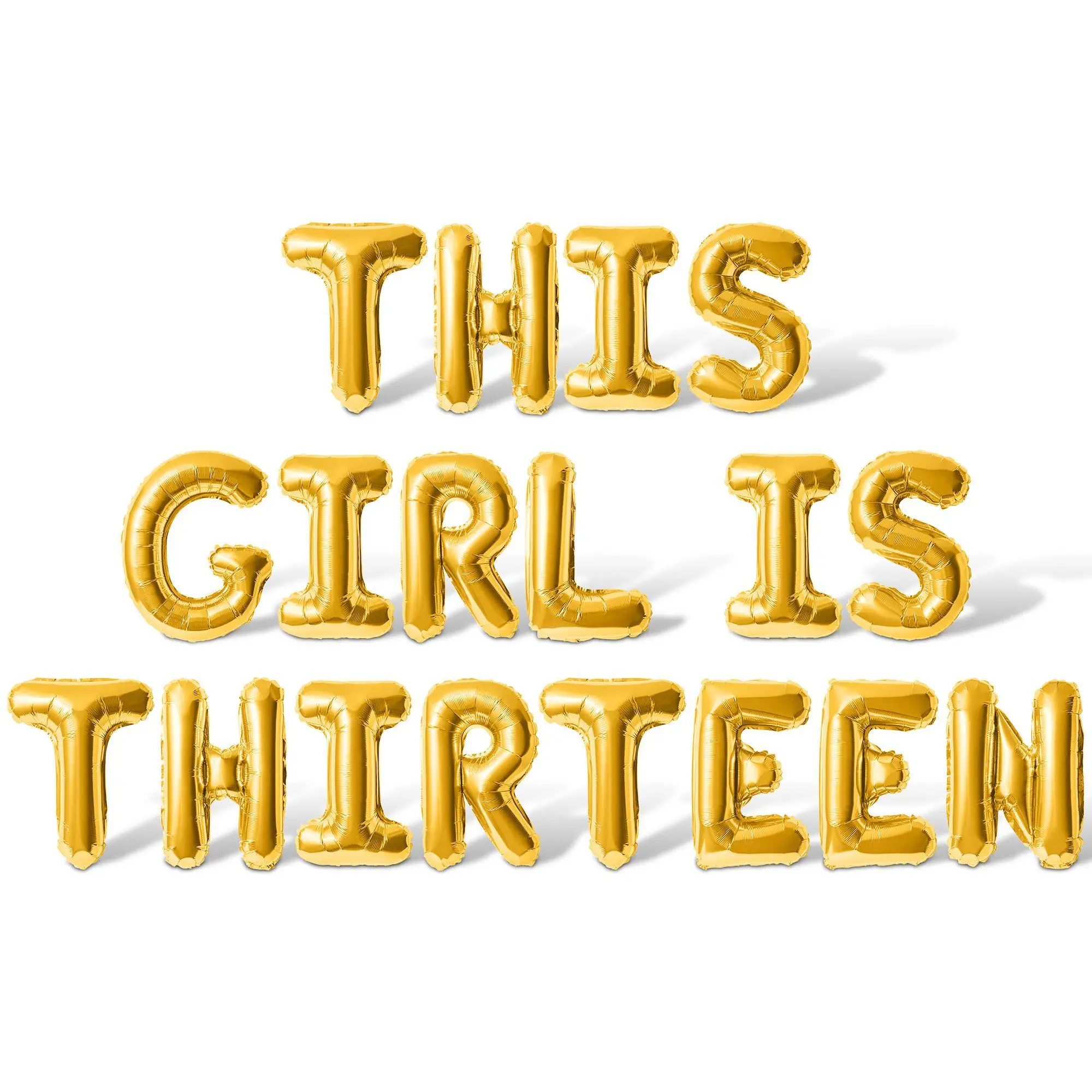 Letter Balloons - THIS GIRL IS THIRTEEN 16" Inch Alphabet Letters Foil Mylar Balloon 13th Birthday Party Banner