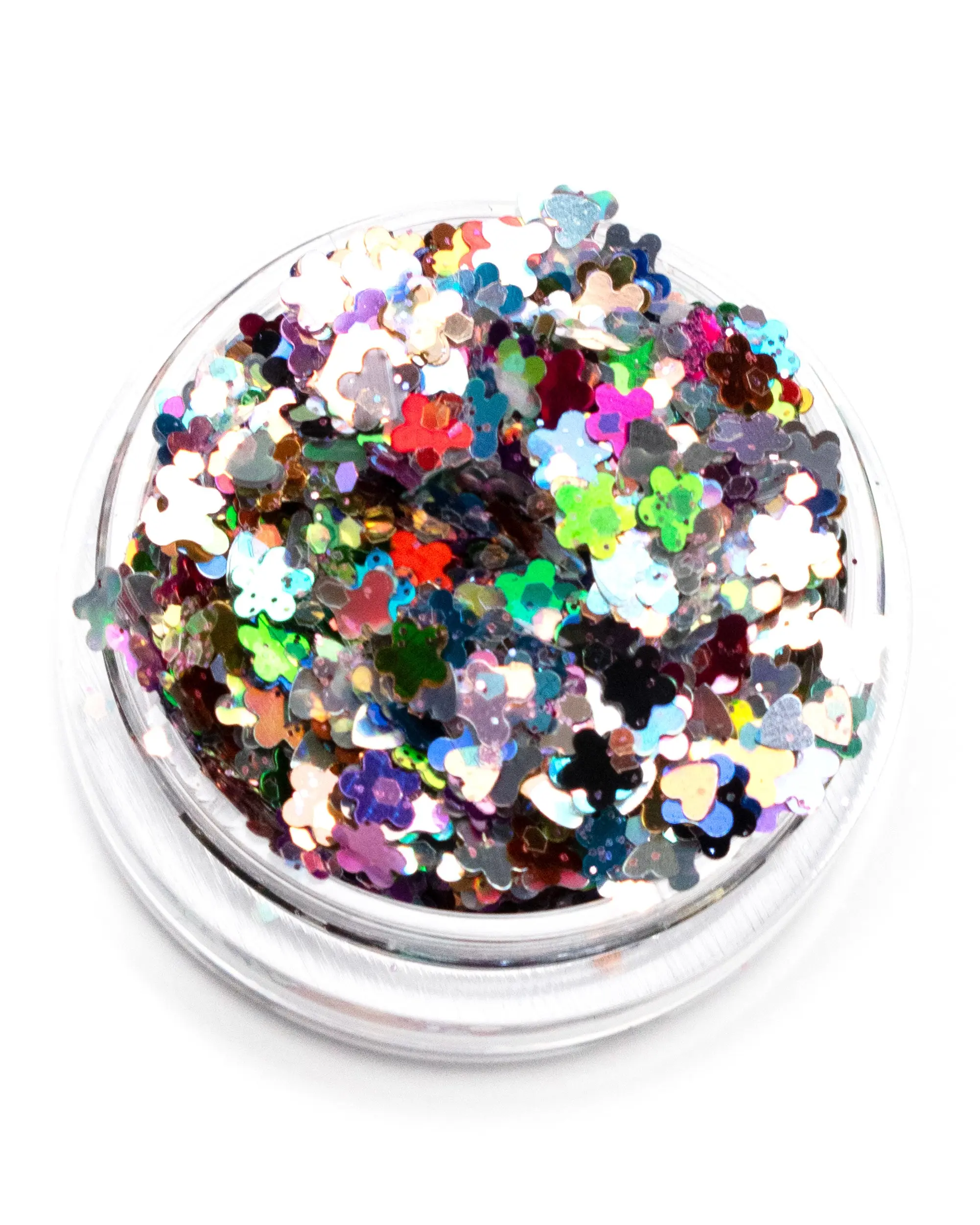 Rave Day Rainbow - Rainbow Metallic Chunky Glitter with Flowers Butterflies and Hearts