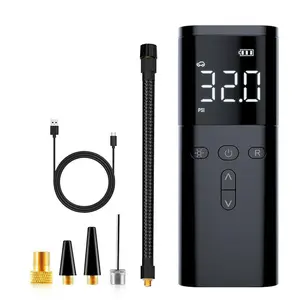 Portable Car Air Pump, 150PSI Car Tire Inflator with LCD Digital Pressure Gauge & LED Light, Multifunctional Air Compressor for Motorcycle, Bicycle, Ball