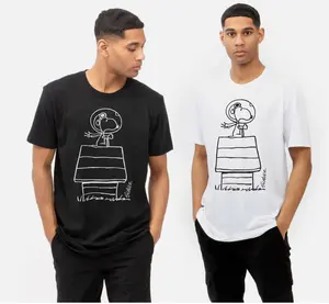 Peanuts Snoopy Mens T-shirt Kennel Cotton Menswear Soft Top Chinese Christmas