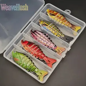 5 Pcs Lifelike Swimbait Fishing Lures, 3.9in Multi-Jointed Hard Baits, Slow-Sinking Bionic Tackle for Freshwater and Saltwater, Fishing Equipment Lures