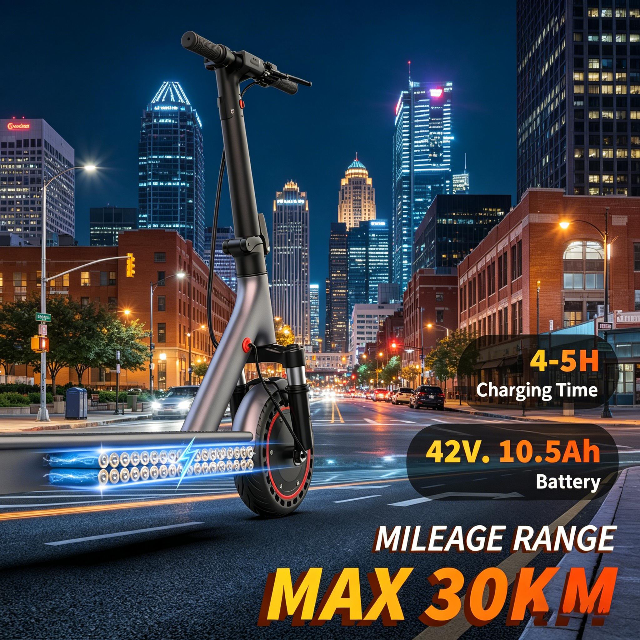 A2026 Upgraded Folding Electric Scooter for Adults & Kids | 8.5"/10"/14" Tires | 16-22 Mph Top Speed | 12-50 Miles Long Range | Dual Braking & Suspension | App Control | With Seat & Storage Bag