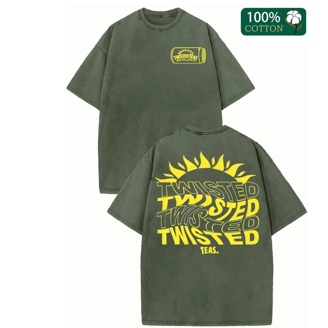 ZestLoop Twisted Tea Vintage-Inspired Men's Cotton T-Shirt