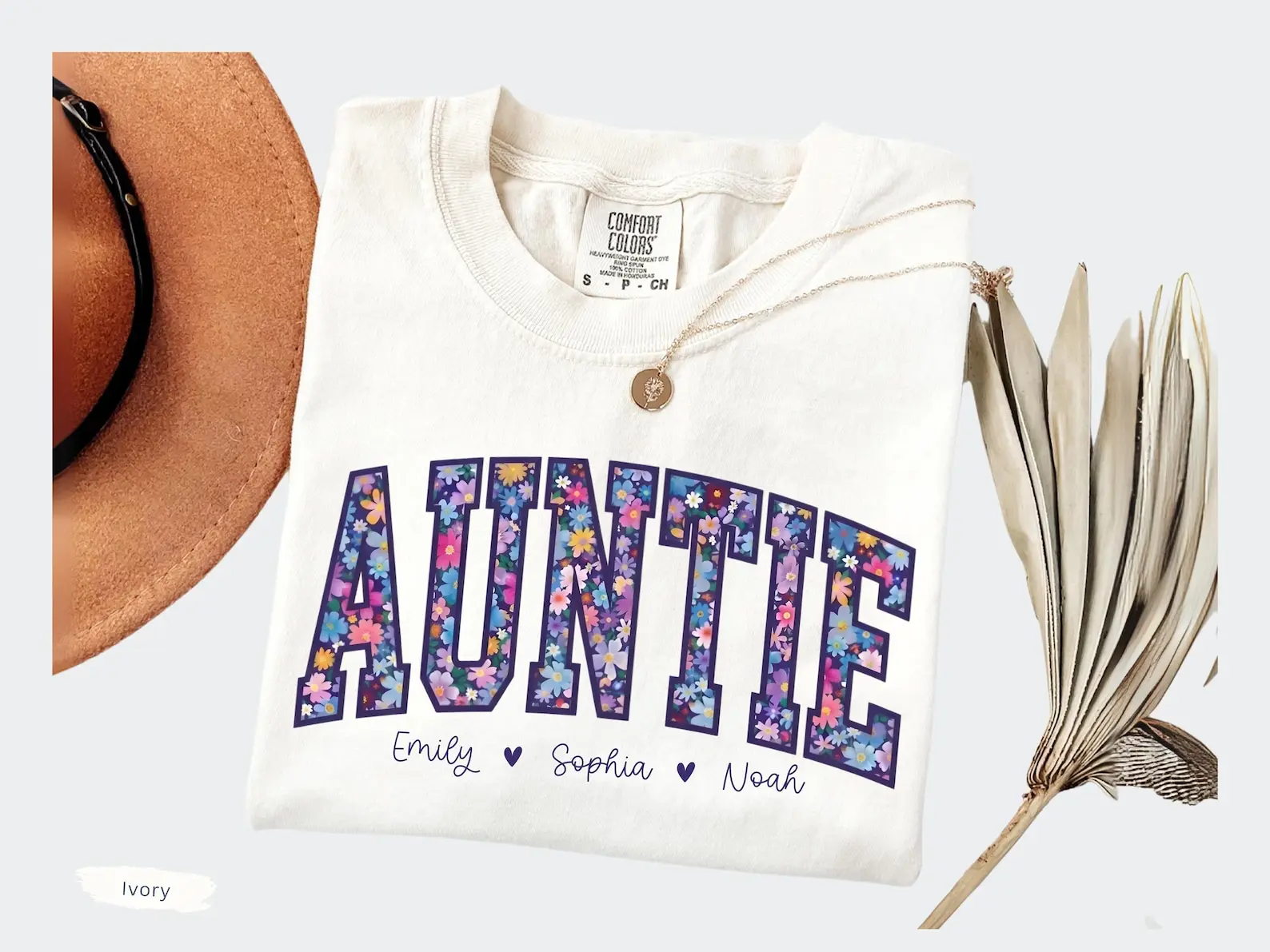 Custom Auntie Shirt, Personalized Floral Aunt Tee, New Aunt Gift, Pregnancy Reveal Shirt, Baby Announcement Gift