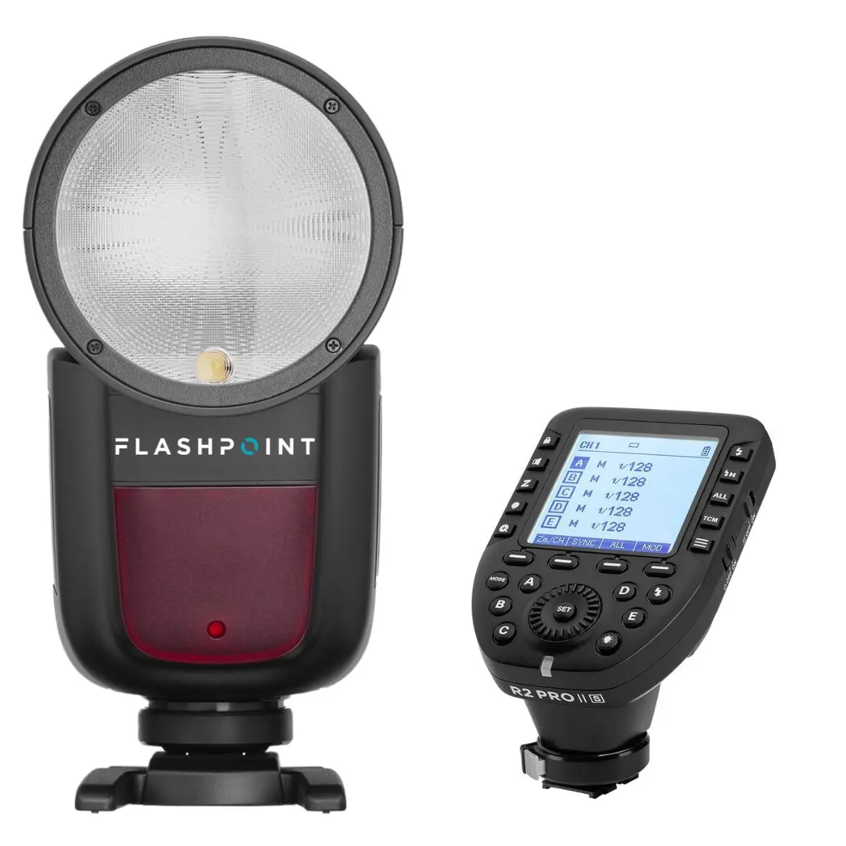 Flashpoint Zoom Li-Ion X R2 TTL Speedlite with R2 Pro Mark II Trigger, 2.4GHz RF, LCD Screen, Round Shape On-Camera Light for Canon