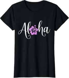 Aloha Hawaiian Hibiscus Flower Surfer Maui Kauai Hawaii Women Men T-Shirt