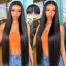 30 Inch Long Straight Synthetic Wig, Wear and Go 9x7 HD Lace Front Glueless Wig, Pre Plucked Natural Hairline with Tiny Knots for Daily & Party Use