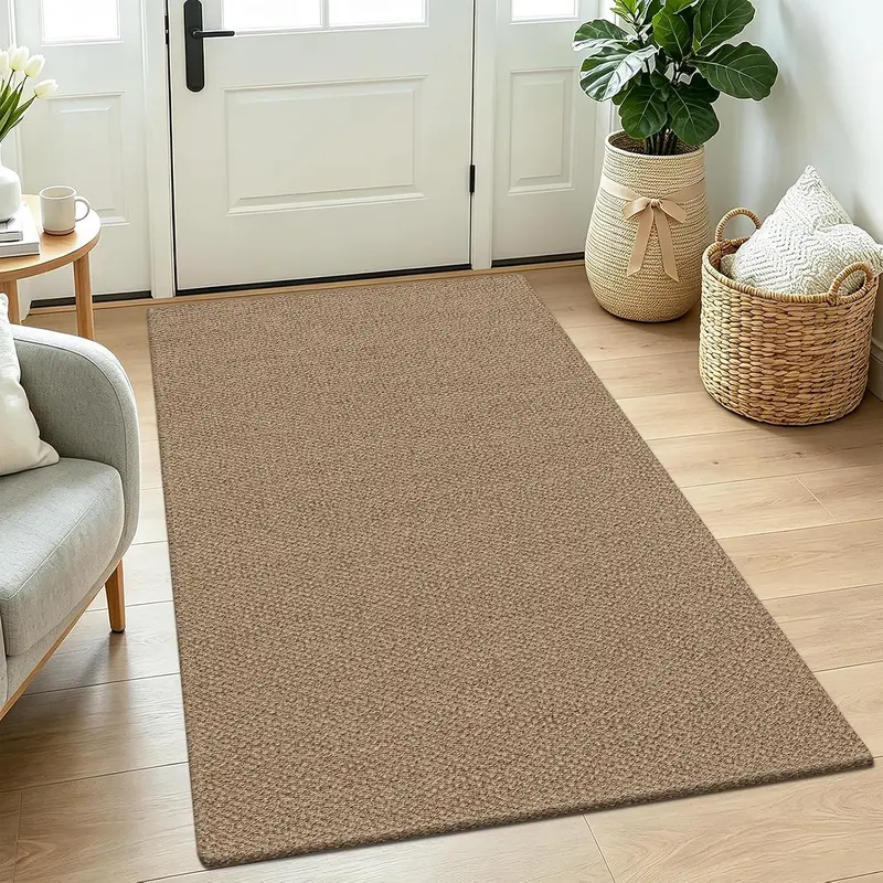 [FallDealsForYou] HEBE Washable Cotton Woven Braided Indoor Doormat Kitchen Runner Small Area Rug, Rubber Backed Entry Rug for Kitchen, Neutral Morden Indoor Throw Rugs Carpet, Large Door Mat for Front Porch, Entrance