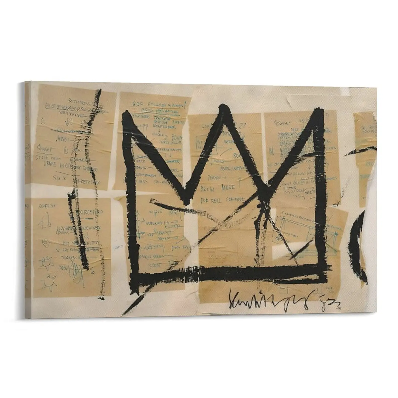 Untitled 1982 Crown Graffiti Canvas Print. Wall Art for Theme Party Decor.  Poster Painting. Adds Urban Charm. Poster Canvas Wall Art For Bedroom Decor Bar Office Room Decor Gift