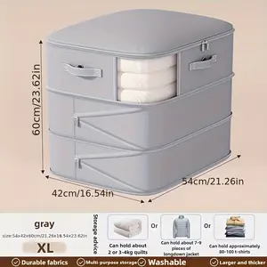 Ultra-Large Capacity Heavy-Duty Compression  Bag Compatible for Duvets, Quilts, Clothes -Space-Saving Zippered Rectangular Bed Cover, Moving & Under-Bed (Nylon) - Multi-Purpose Garment & Bedding  Bag Multi-Functional student organizer storage use clothing