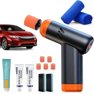 Mini Cordless Polisher for Car Detailing, 13pcs Polisher Car Care Kit with 5 Polishing Pads & Scratch Grinding Agent, Cleaning Paste, Handheld Body Repair Machine for Auto Scratch Repair Waxing