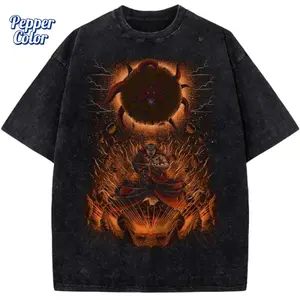 Dark Ninja Power Graphic T-Shirt – Red Cloud Aesthetic Tee, Vintage Anime Style Unisex Cotton Streetwear - Vintage Graphic Tee – Menswear & Womenswear – Streetwear Tops – Casual Cotton Crewneck Shortsleeve T-shirt