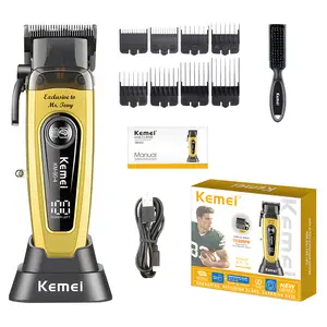 Kemei Km-90-4 Barber Push Clippers, High-Speed Motor 11500 Rpm, Strong No Tangle, USB Fast Charging, Salon Professional Recommendation