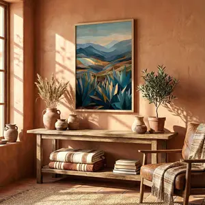 [SALE UP TO 40%] [Unframed] Warm Earthy Agave Landscape Wall Art, Calm Mexican Home Decor Printable, Jalisco Mexico Agave Art