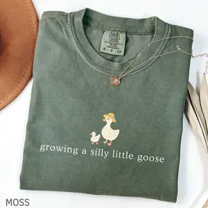 Growing a Silly Little Goose Shirt, Cute Pregnancy Announcement Shirt, Pregnant Shirt, Homestead Mom Gift, Baby Shower Gift