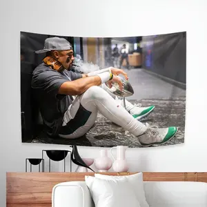 2025 Jalen Hurts Decorative Light Linen-Cotton Wall Hanging Tapestry, Hand Washable Home Decor for Room, Dormitory