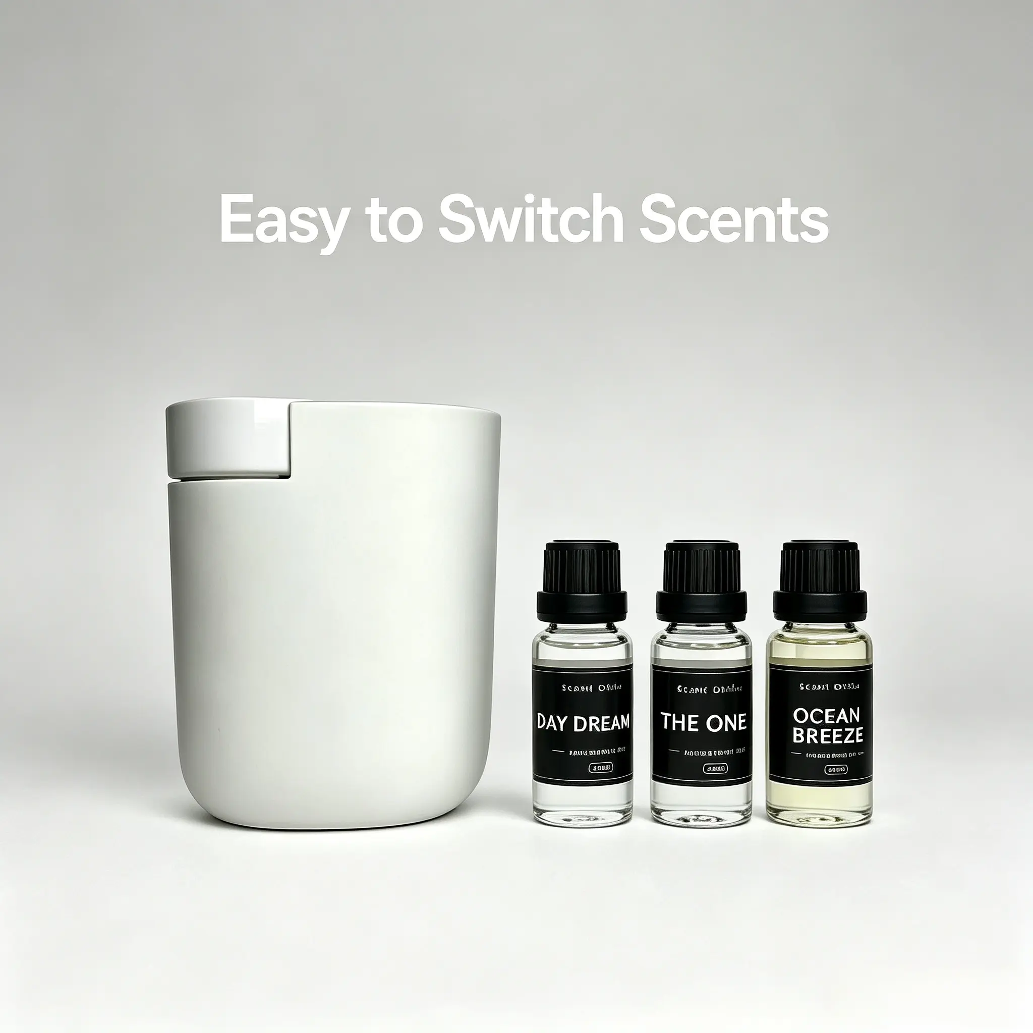 Plug-in Smart Scent Diffuser – 4 Oil Variety Set, Whisper-Quiet, Ideal for Home Office