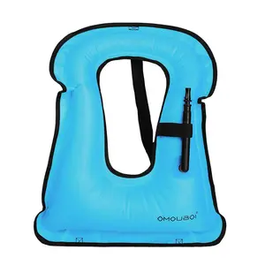 Portable Inflatable Blue Swim Vest, Foldable and Quick-Inflate, Ideal for Snorkeling and Kayaking, Perfect for Swimming and Water Activities, Snorkeling Gear