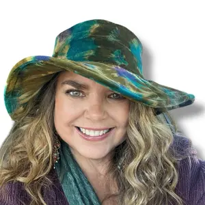 VELVET Tie Dye Colorful Floppy Hat - Soft Fabric, Ideal for Casual Wear, Versatile Design for All Occasions