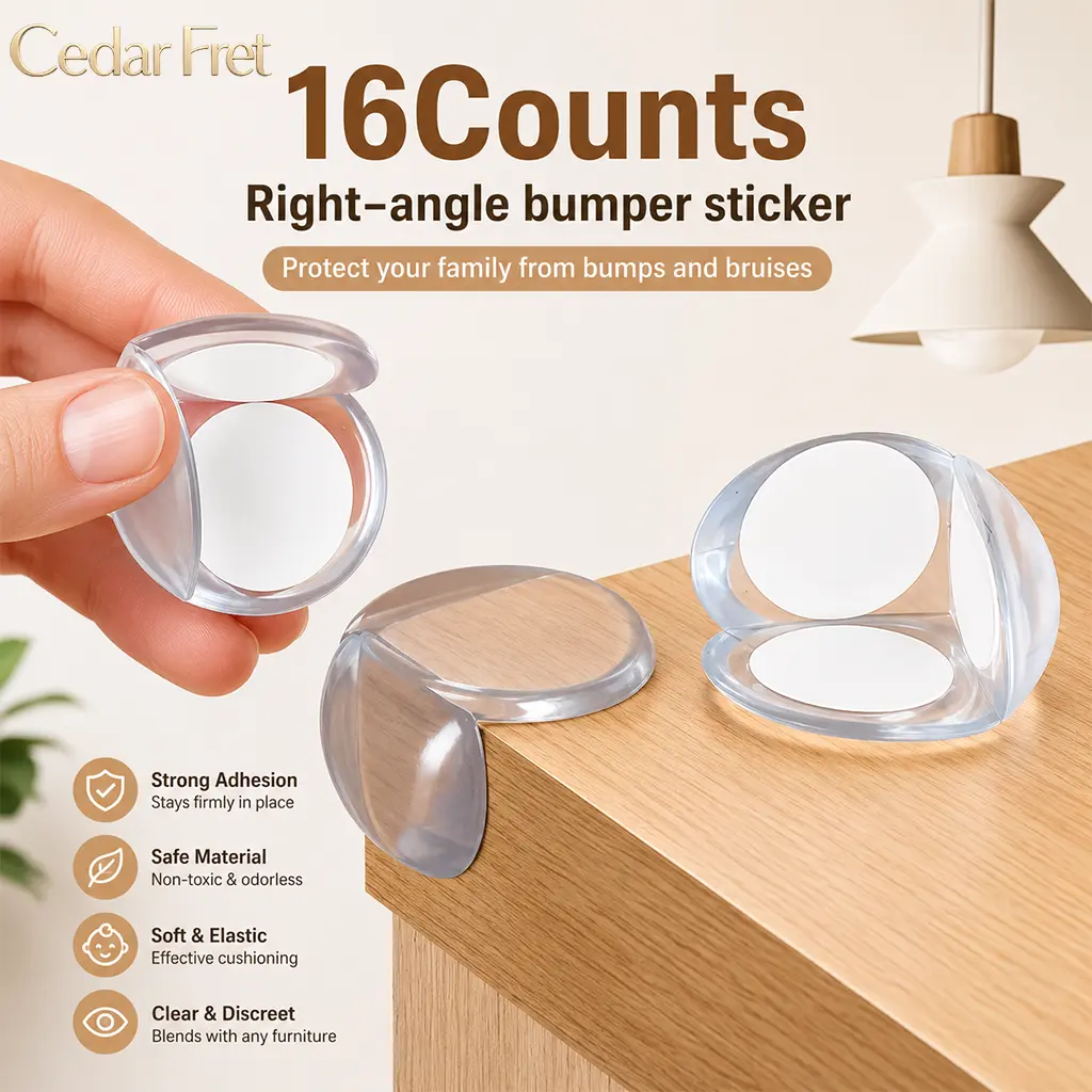 16 Counts Furniture Corner Protector, Round Edge Cushion with All-Round Protection