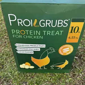PROILGRUBS 10 LBS Non-GMO Dried Worms for Chickens High Protein Treats 4.55 kg All-Natural Black Soldier Fly Larvae for Higher Egg Productivity & Stronger Egg Shells Enhance Sustainable Organic Snack Nicer Feather