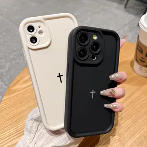 Cross Pattern Case for iPhone 17 16 15 14 Pro Max 13 12 11 Air Plus,Shockproof Drop Protection,Liquid Silicone Feel Matte TPU Cover