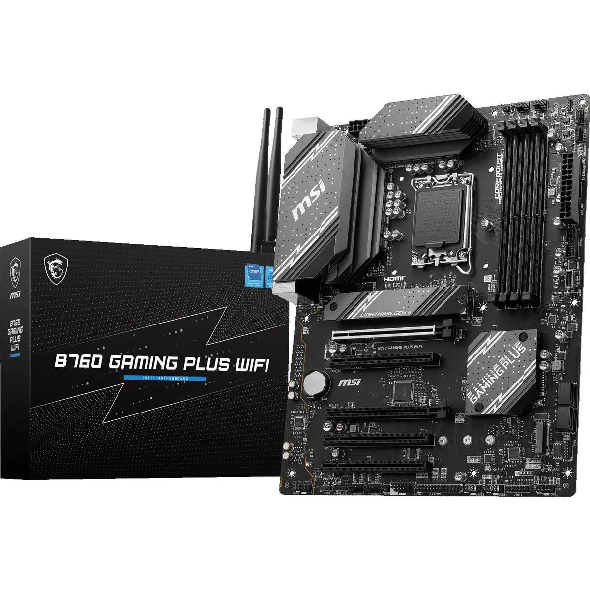 MSI B760GPWIFI Pro ATX DDR5 Core Gaming PC Motherboard - Black, Realtek-Enabled, 2.5G LAN with Wi-Fi 6E Solution, DisplayPort Compatible, High-Speed I/O, Made for Gaming