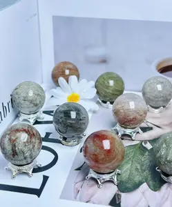 Natural Garden/Phantom/Ghost/Lodolite/Thousands layer Quartz Crystal Sphere Healing Orb 26mm