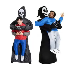 Halloween Cosplay Skeleton Costume Set, Inflatable Ghost Dress Up for Adults, Funny Festival Party Performance Wear