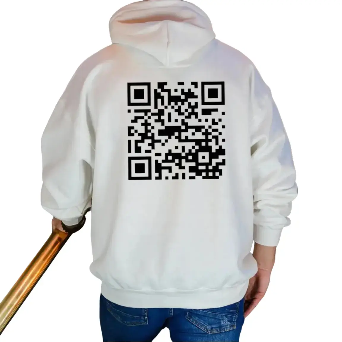 Trendy Unisex Shirt, QR Code Hoodie, F You Tee, Gift For Women Men Sweatshirt, Unisex Sweater Pullover Tee Cotton Tops Menswear Womenswear