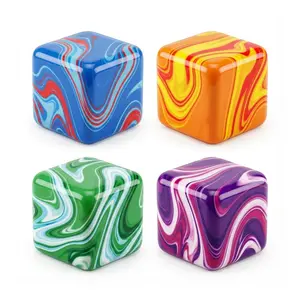 2026 New Marble Squishy Sensory Cube, Colorful Squeeze Fidget Desk Toy, Soft Handheld Palm Squishies with 4 Colors Available