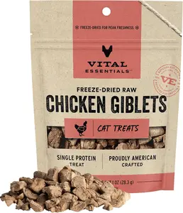 Vital Essentials Freeze Dried Raw Cat Treats, Chicken Giblets, 1 oz