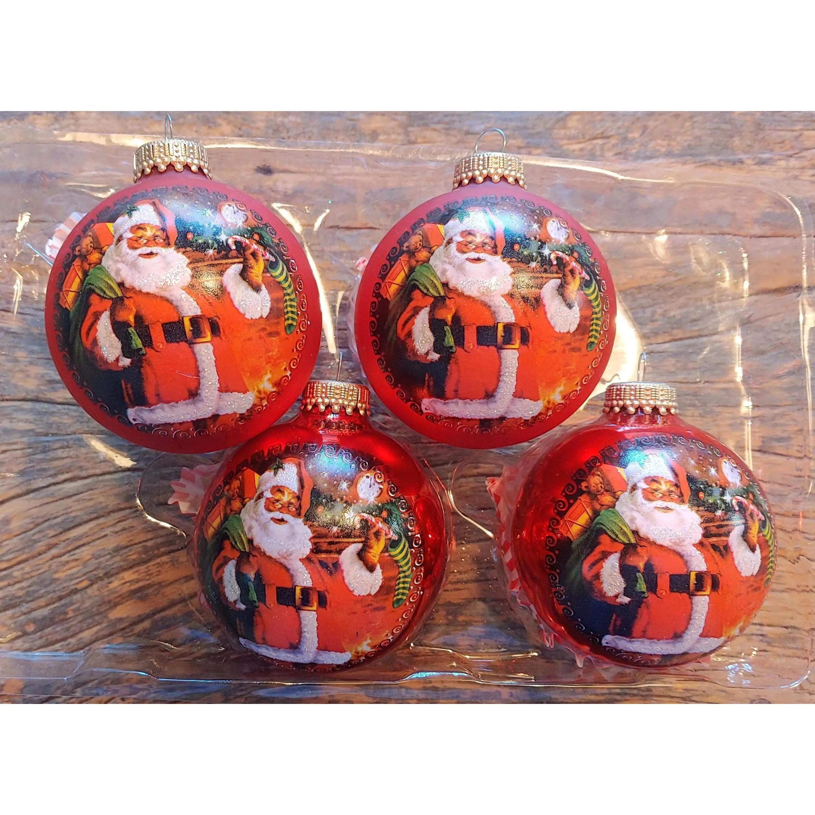 Christmas by Krebs Vintage Red Santa Christmas Ornaments