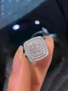 Chic Oversized Diamond Pave Ring, Luxury Jewelry for 30+ Stylish Adults, Perfect for Valentine's Day & Weddings, Engagement Wedding Rings